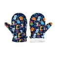 thumbnail image 1 of Toddler Mittens Winter Unisex Kids Thermal Insulated Dinosaur Print Mittens Warm Lined Skiing Handwear Cold Weather Outdoor Activity Gloves Mittens for Girls Dark Blue 4 Years-6 Years, 1 of 7