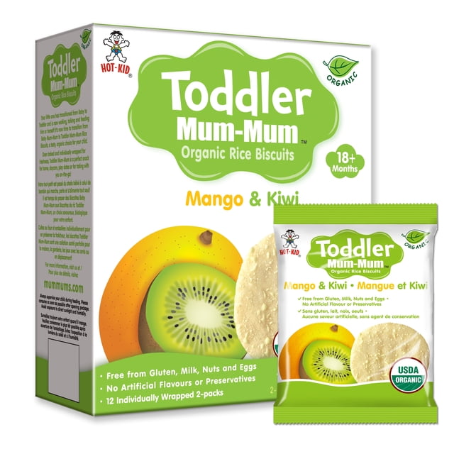Rectangular Rice Biscuits Toddler Mum-Mum Organic Gluten-Free Rice Biscuits for Teething - Mango ...