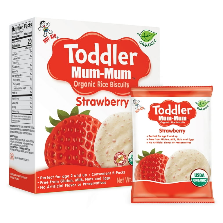 Toddler Mum Mum Organic Strawberry Rice Biscuits 1.76 Oz Box 6