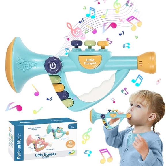 Toddler Musical Toys 1-3 for Girls, Trumpet Toys for 2 Year Old Boys, Educational Learning Toys, Pretend Play Musical Instruments