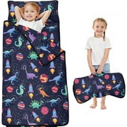 Toddler Nap Mat/Removable Pillow -Space- Carry Handle with Straps Closure,Toddler Nap Mat Extra Large 60 in*20 in Boys Sleeping Mat Nap Mat for Presch