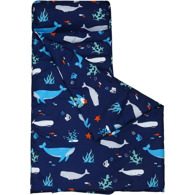 Toddler Nap Mat Set with Removable Pillow, Ultra Soft Slumber Bags for