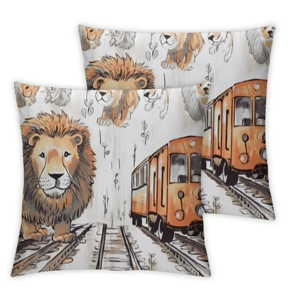 Toddler Nap Mat - Sleeping Bag for Kids with Removable Pillow and Ultra Soft Blanket for Preschool, Daycare, and Sleepovers - Zoo Train