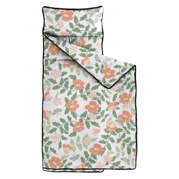 Toddler Nap Mat with Pillow Quilt Toddler Sleeping Mats for Daycare Preschool Kindergarten Spring Flower Floral Nap Mats