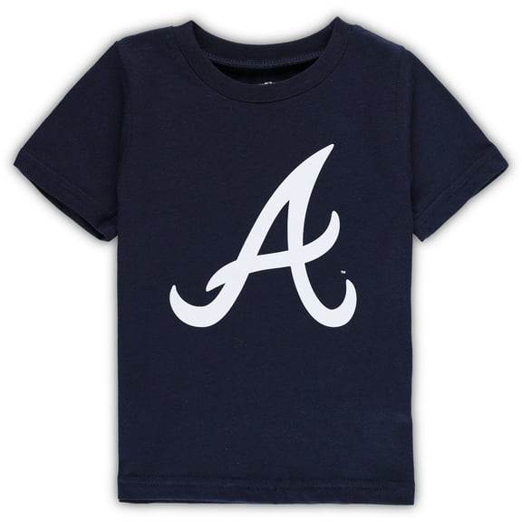 Toddler Navy Atlanta Braves Team Crew Primary Logo T-Shirt
