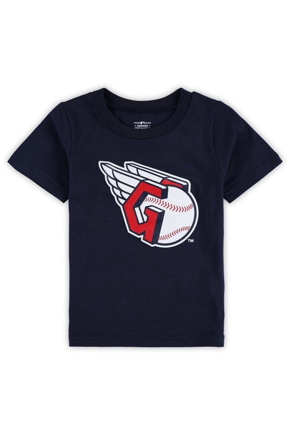 Toddler Navy Cleveland Guardians Team Crew Primary Logo T-Shirt