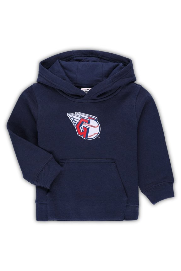 Toddler Navy Cleveland Guardians Team Primary Logo Fleece Pullover Hoodie