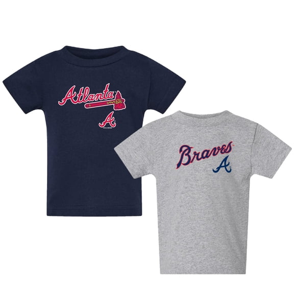 Toddler Navy/Gray Atlanta Braves Logo 2-Pack T-Shirt Set