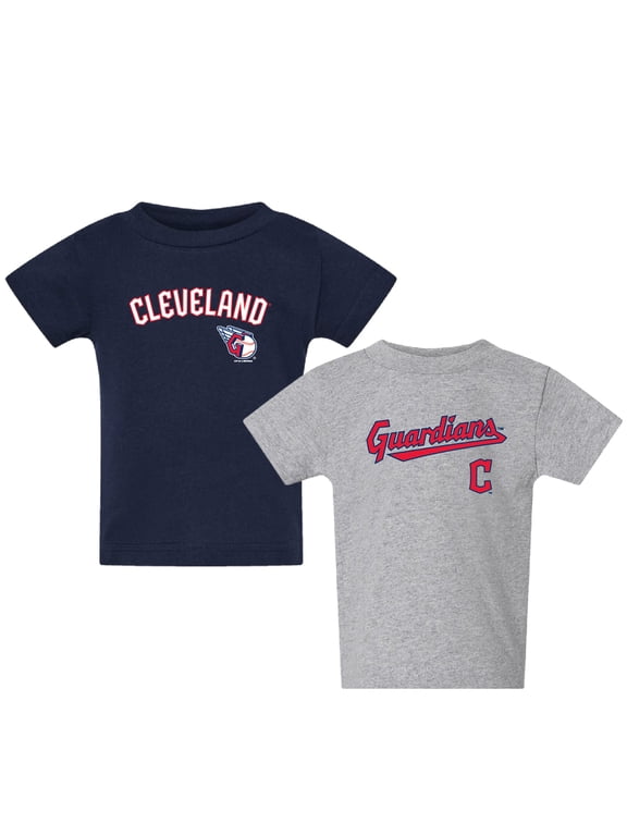 Toddler Navy/Gray Cleveland Guardians Logo 2-Pack T-Shirt Set