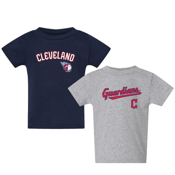 Toddler Navy/Gray Cleveland Guardians Logo 2-Pack T-Shirt Set
