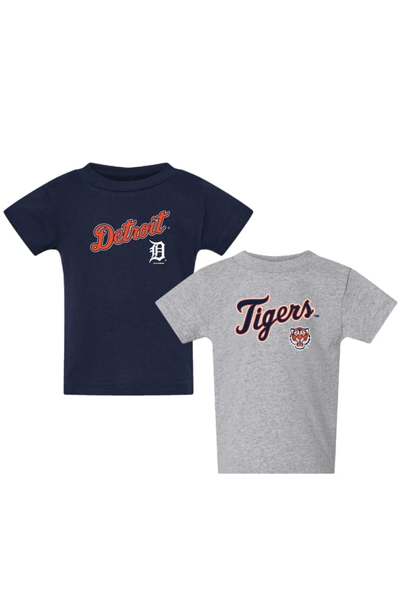 Toddler  Navy/Gray Detroit Tigers Logo 2-Pack T-Shirt Set