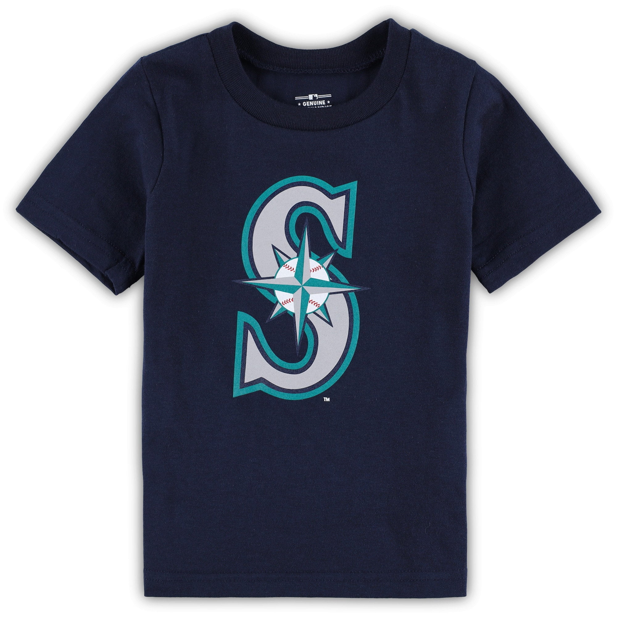 Toddler Navy Seattle Mariners Team Crew Primary Logo TShirt