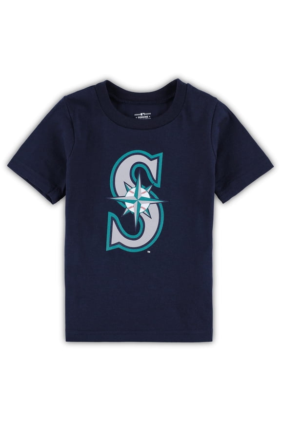 Toddler Navy Seattle Mariners Team Crew Primary Logo T-Shirt