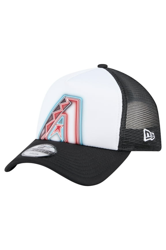 Toddler New Era White/Black Arizona Diamondbacks Painted A-Frame 9FORTY Trucker Adjustable Hat