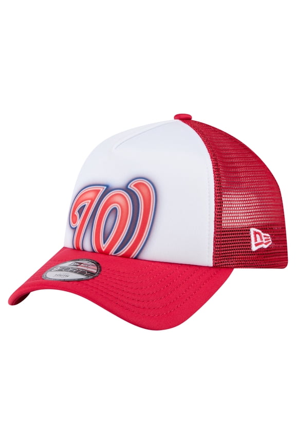 Toddler New Era White/Red Washington Nationals Painted A-Frame 9FORTY Trucker Adjustable Hat