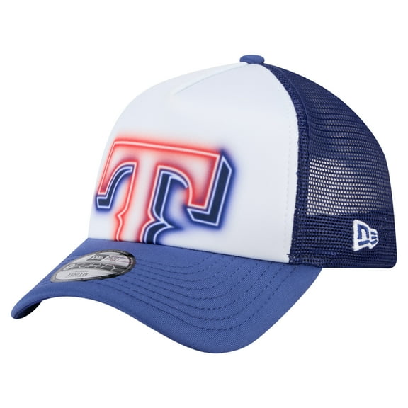 Toddler New Era  White/Royal Texas Rangers Painted A-Frame 9FORTY Trucker Adjustable Hat