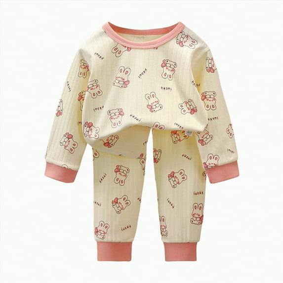 Toddler Baby Boy Outfit Kids Boys Autumn Winter Prints Long Sleeve Elastic Waist 6M 12M 18M 2T 3T Top and Pants Set 2 PC