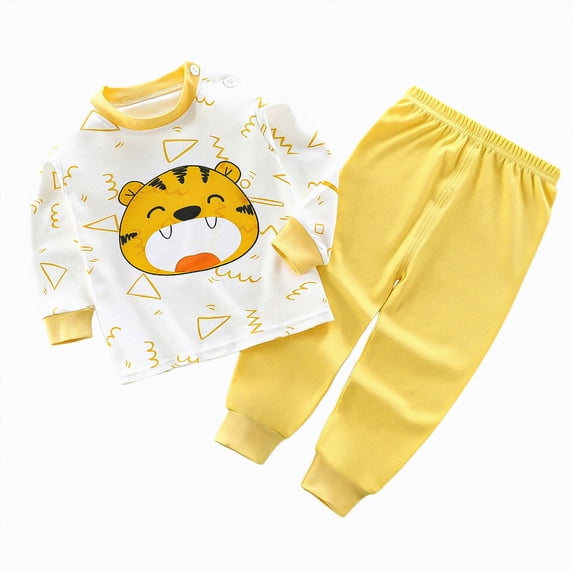 Toddler Baby Boy Outfit Little Boys Spring Fall Round Neck Long Sleeve Elastic Waist 4T 5T 6T 7T Everyday Set 2-Pieces