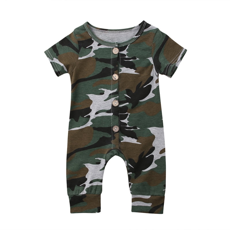 Toddler Newborn Infant Baby Boy Romper Summer Camo Jumpsuit Casual Baby