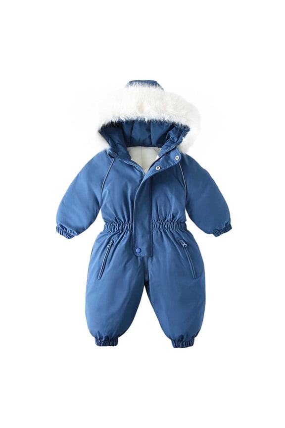 Toddler One Piece Snowsuit Ski Snowboard Open Crotch Overall Jumpsuits Thicken Warm Coat Outwear for 1-5 Years