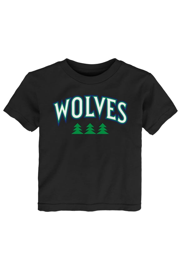 Toddler Outerstuff Black Minnesota Timberwolves Wordmark T-Shirt