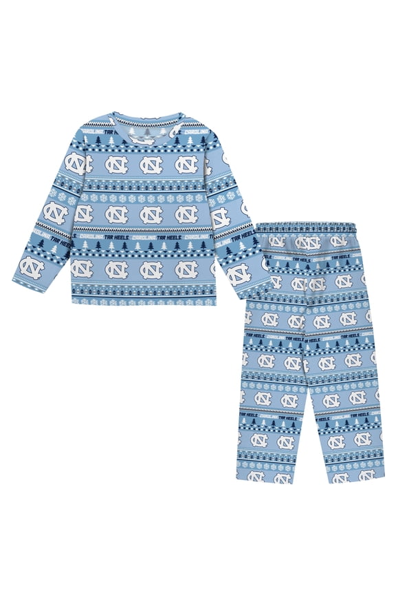 Toddler Outerstuff  Carolina Blue North Carolina Tar Heels Ugly Sweater Pajama Set