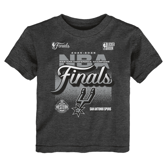 Toddler Outerstuff Charcoal San Antonio Spurs 2026 NBA Western Conference Champions Authentic Locker Room T-Shirt