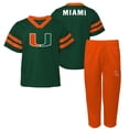 thumbnail image 1 of Toddler Outerstuff Green/Orange Miami Hurricanes Red Zone Two-Piece V-Neck Top and Pants Set, 1 of 4