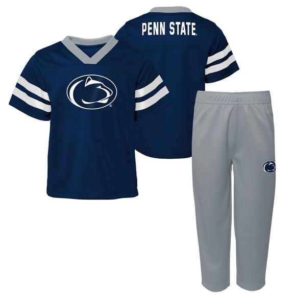 Toddler Outerstuff Navy/Gray Penn State Nittany Lions Red Zone Two-Piece V-Neck Top and Pants Set