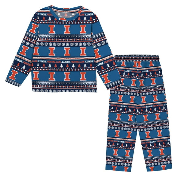 Toddler Outerstuff Navy Illinois Fighting Illini Ugly Sweater Pajama Set