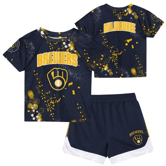 Toddler Outerstuff Navy Milwaukee Brewers Pinch Hitter T-Shirt & Shorts Set