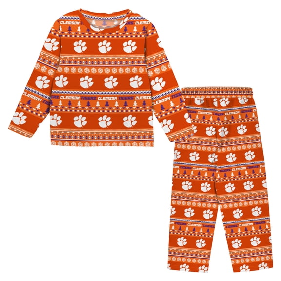Toddler Outerstuff Orange Clemson Tigers Ugly Sweater Pajama Set
