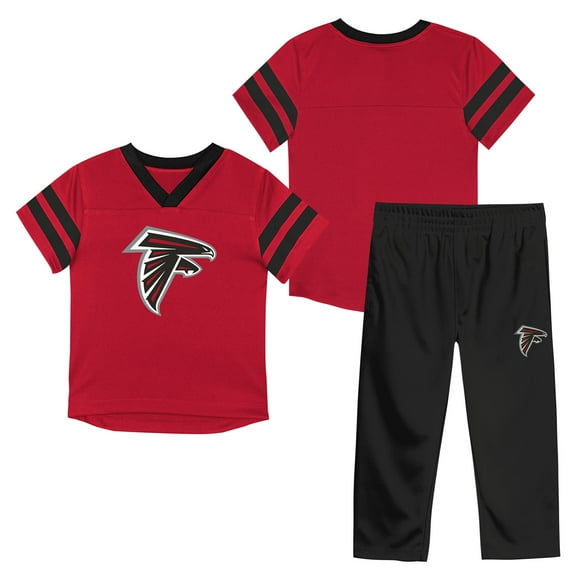 Toddler Outerstuff Red/Black Atlanta Falcons Red Zone V-Neck T-Shirt & Pants Set