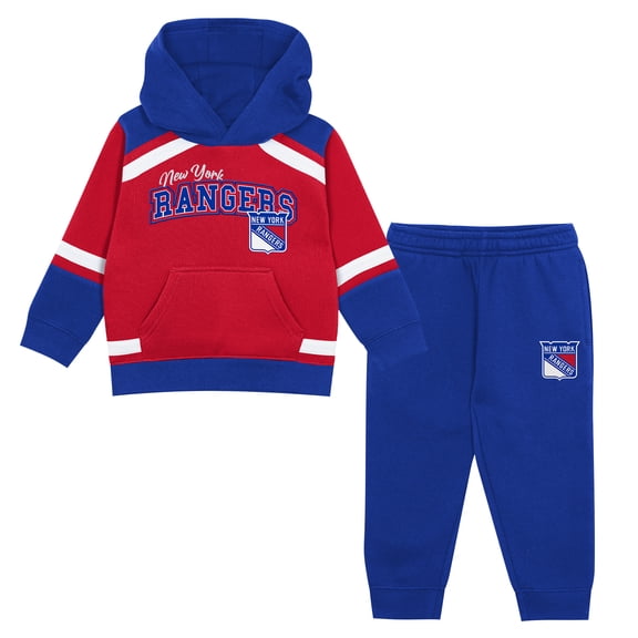 Toddler Outerstuff Red/Blue New York Rangers Ice Explorer Hoodie & Pants Set