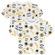Toddler Outerstuff White Boston Bruins Run Down Allover Print T-Shirt