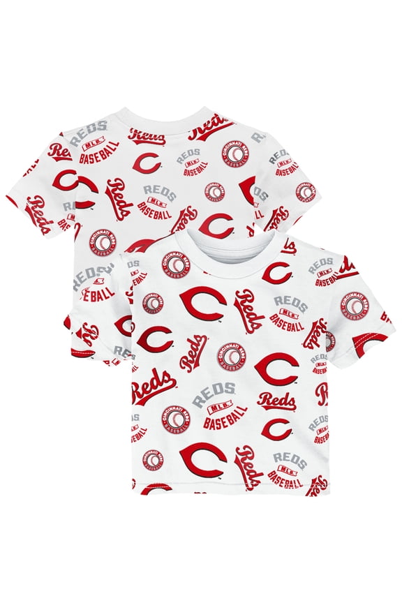 Toddler Outerstuff White Cincinnati Reds Run Down T-Shirt