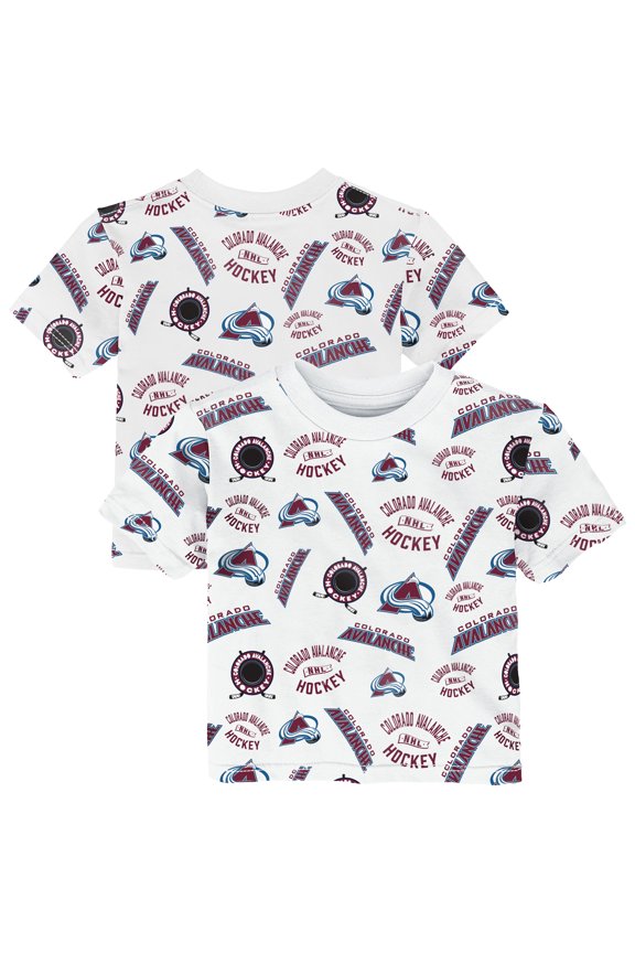 Toddler Outerstuff White Colorado Avalanche Run Down All-Over-Print T-Shirt