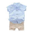 thumbnail image 1 of Toddler Outfits Boys Cartoon Set Tops Shorts Summer Baby T Shirt Boys Outfits Set Unisex Baby Clothes Blue 2 Years-3 Years, 1 of 3