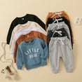 thumbnail image 1 of Toddler Outfits For Boys 3T Toddler Baby Boy Fall Winter Clothes Letter Graphic Long Sleeve Sweatshirt Pullover Tops + Joggers Pants Outfit Set, 1 of 9