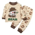 thumbnail image 1 of Toddler Outfits For Boys Soft Outfits Cartoon Prints Long Sleeve Kid Loungewear Sets Toddler Boy Clothes Brown 3 Years-4 Years, 1 of 1