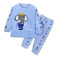 thumbnail image 1 of Toddler Outfits For Boys Soft Outfits Cartoon Prints Long Sleeve Kid Loungewear Sets Toddler Boy Clothes Sky Blue 12 Months-18 Months, 1 of 1