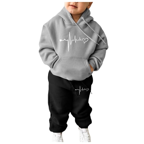 Toddler Outfits for Girls Sets Kids Boys Kids Hooded Tracksuit Unisex Two Piece Hoodie Sweatshirt Sweatpants Set Fashion Sweatshirts and Sweatpants 7-8 Years