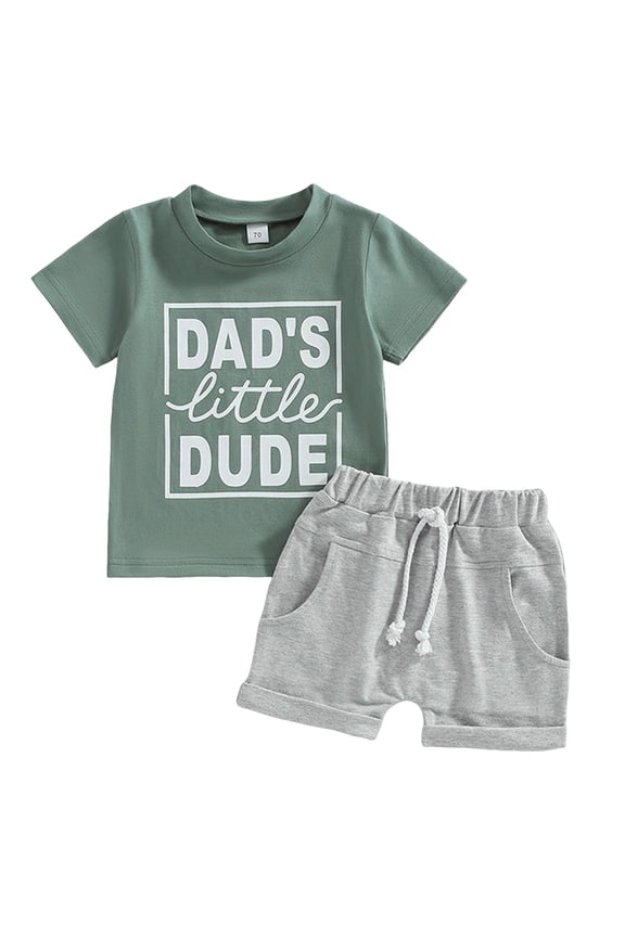 Toddler Outfits for Boys 4T Toddler Baby Boy Summer Clothes Letter Graphic Short Sleeve Shirt T-Shirt Tops + Casual Shorts Outfit Set