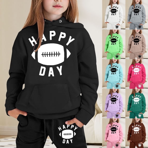 Toddler Outfits for Girls Graphic Long Sleeve Pullover Hoodie Sweatshirt and Jogger Sweatpants Clothing Trendy Boys Fall Winter 2 Piece Sets
