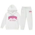 thumbnail image 1 of Toddler Outfits for Girls Sets Winter Hoodie Joggers Comfy Casual Kids Print Cute Girls' Fall Clothing Sets White Size 2-3T, 1 of 4