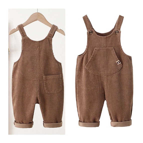 Toddler Overalls Boy Slim Fit Corduroy Overalls Sleeveless Jumpsuit Boys Clothes 12-18 Months