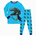 thumbnail image 1 of Toddler Pajamas Boy Girls Girls Pajama Set Winter Warm Sleepwear Pjs Set Tops+Pants Outfits Loungewear 5-6 Years Boy Girl Sky Blue Fall Winter Tops+Pants Set, 1 of 9