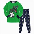 thumbnail image 1 of Toddler Pajamas Boy Girls Girls Pajama Set Winter Warm Sleepwear Pjs Set Tops+Pants Outfits Loungewear 7-8 Years Boy Girl Green Fall Winter Tops+Pants Set, 1 of 9