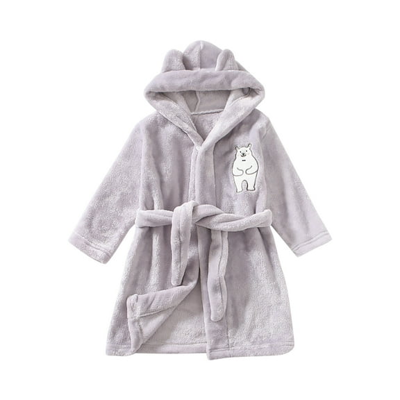 Toddler Pajamas Girls Boys Boys Girls Robe Kids Flannel Hooded Bathrobe Sleepwear Toddler Plush Robes With Belt Pjs for Kids