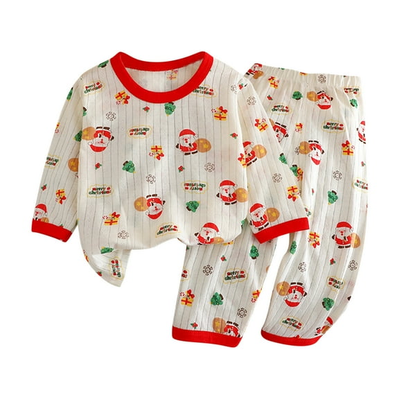 Toddler Pajamas Girls Boys Toddler Kids Kid Girls Boys' Casual Long Sleeve Casual Loungewear Thin Home Clothing Two Piece Set Pjs for Kids